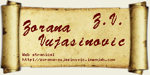 Zorana Vujasinović vizit kartica